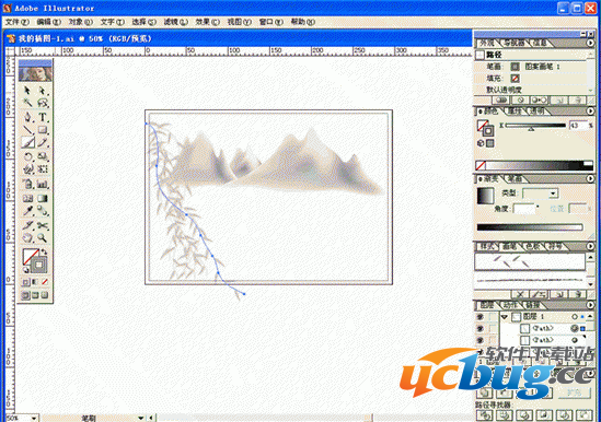 CorelDraw怎么制作山水画效果